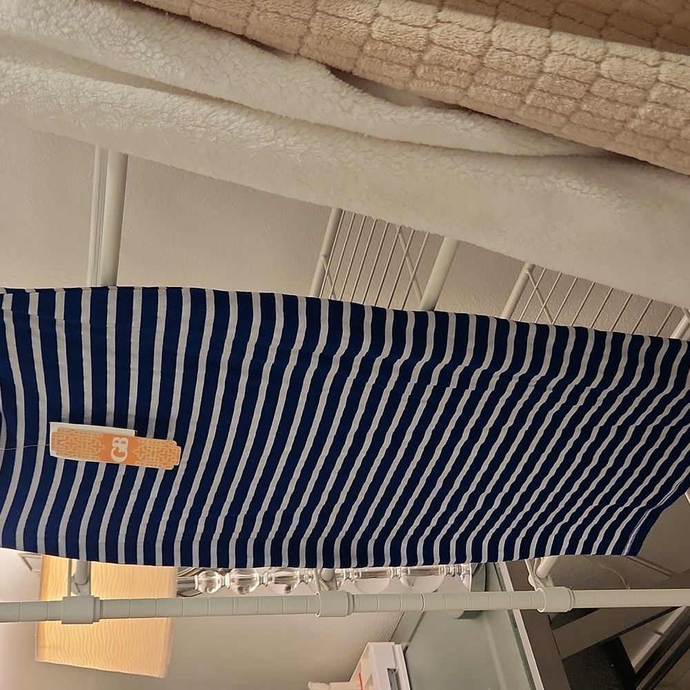 Gianni Bini Blue & White Striped Pencil Midi Skirt Size Small New with tags!